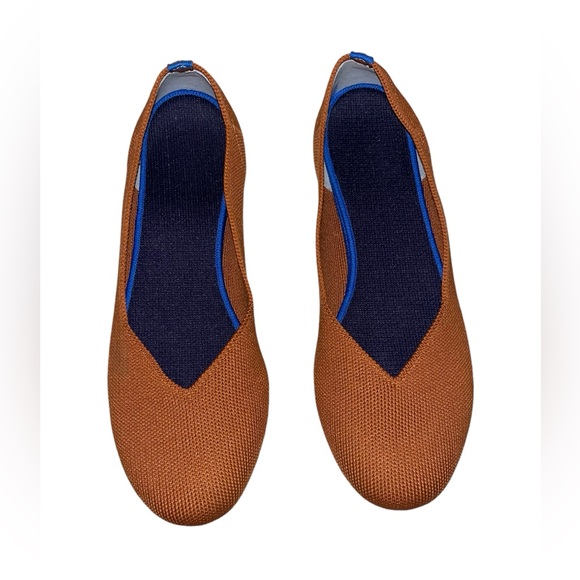 kbzone Shoes - KBZone Women's Knit Pointed Toe slip-on Ballet Flats, Burnt Orange, Size 8